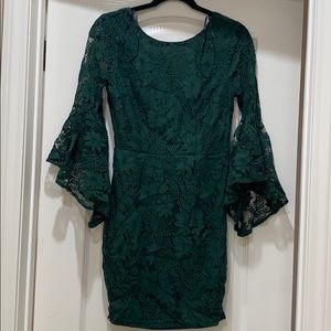 Lulu’s Allure Em In Lace Bell Sleeve Dress